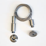 Ceiling to floor fittings with 4m stainless cable