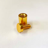 Aluminium Fitting with Satin Gold finish - 19mm Diameter x 25mm Length x M10 Thread (Copy)