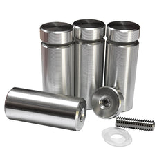 Aluminium Cap & Spacer Standoff with Natural Silver Finish - 22mm x 51mm