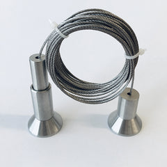 Ceiling to floor fittings with 4m stainless cable