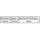 stand off spacer dimension table 
