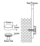 15mm - Brass mirror cap, Satin Chrome finish, diagram 