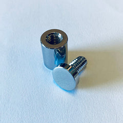 Aluminium Standoff with Polished Chrome Finish - 15mm x 20mm x M8 Thread