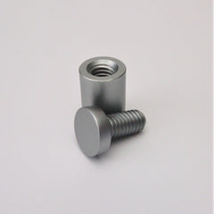 Standoffs - Aluminum Standoff with Satin Silver Finish - 15mm x 20mm x M8 Thread