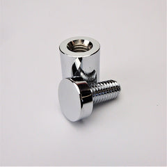 Aluminium Fitting with Polished Chrome finish - 19mm Diameter x 19mm Length x M10 Thread