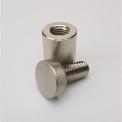 Standoffs - Brass Fitting with Satin Chrome finish - 19mm Diameter x 25mm Length x M10 Thread