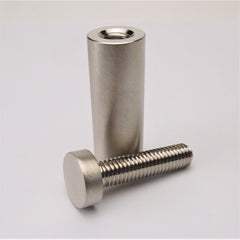 Standoffs - Brass Fitting with Satin Chrome finish - 19mm Diameter x 50mm Length x M10 Thread