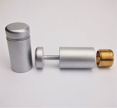 Standoffs - EZI Mount - Brass Round Edge (Small Thread) - Brass Fitting with Satin Silver finish - 16mm Diameter x 25mm Length x M4 Thread
