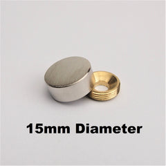 15 mm - Brass mirror cap, Satin Chrome finish 