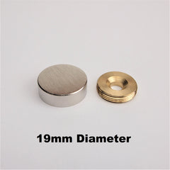 19mm - Brass mirror cap, Satin Chrome finish 