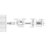 Aluminium Round Thin Head Standoff with Satin Silver Finish - 19mm x 26mm